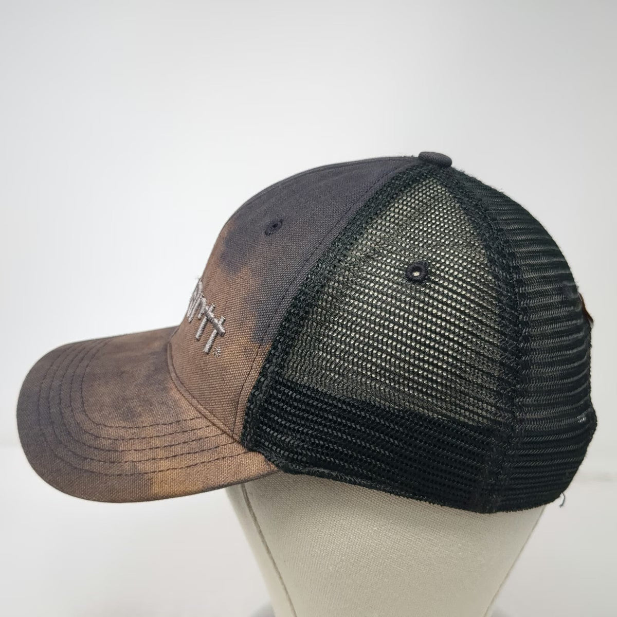 Carhartt Trucker Hat Black L Mesh Back Bleached Snapback Embroidered hat