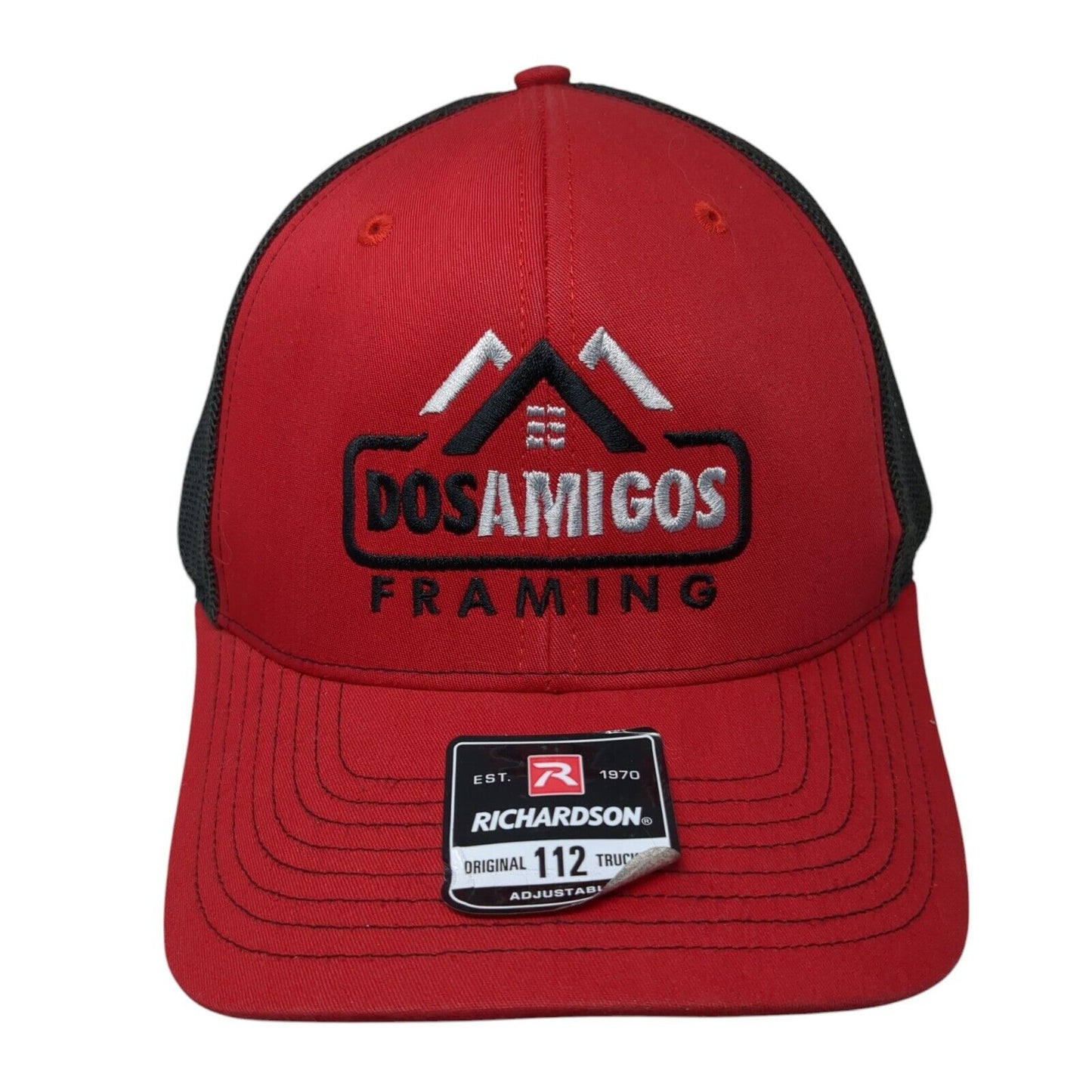 Dos Amigos Framing Snapback Trucker Hat Red One Size Adjustable Mesh Back
