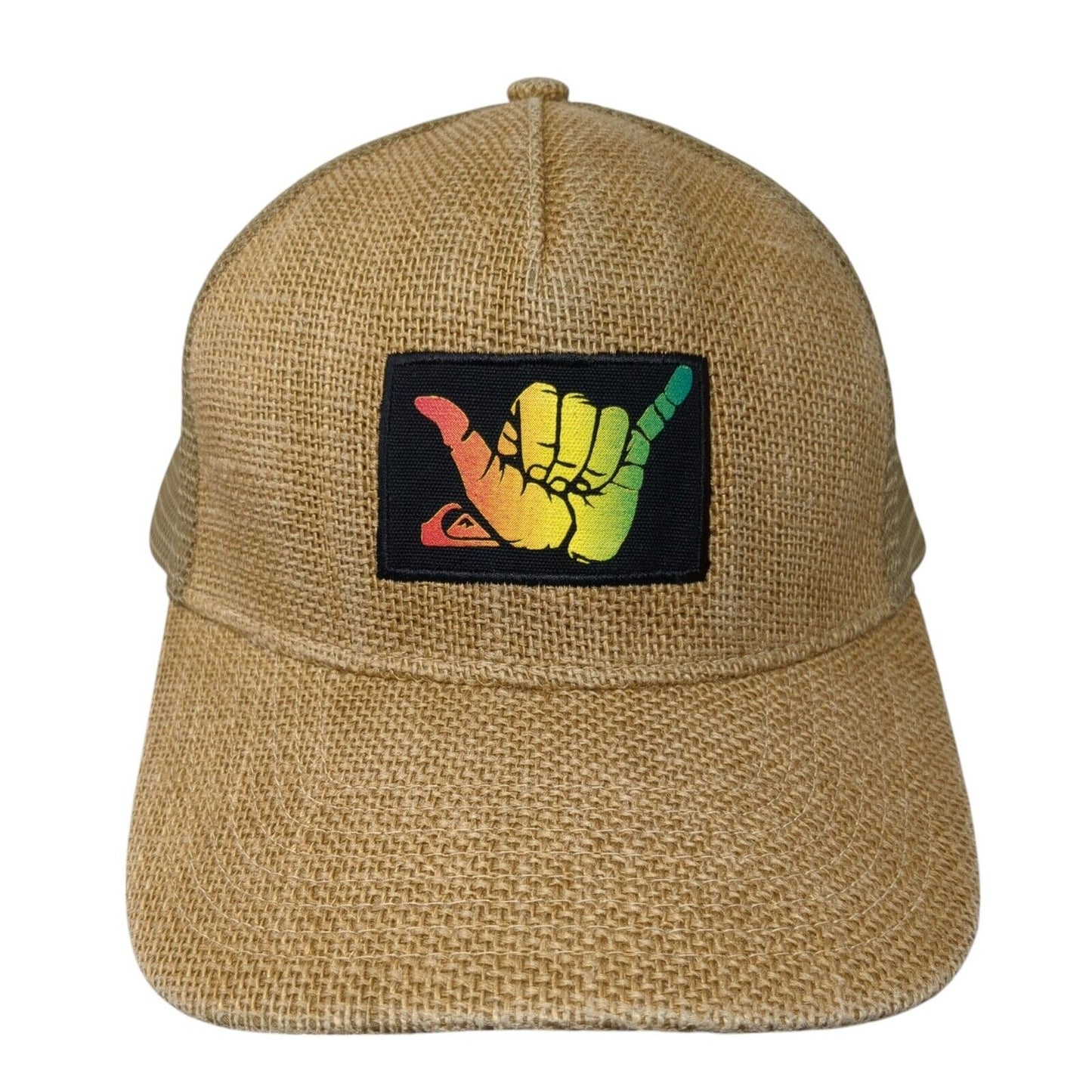 Hang Loose Snapback Mesh Back Trucker Hat Tan One Size Quiksilver