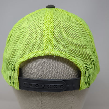 Richardson Trucker Hat Gray One Size Dynamite Arena Bull Logo Yellow Mesh Back