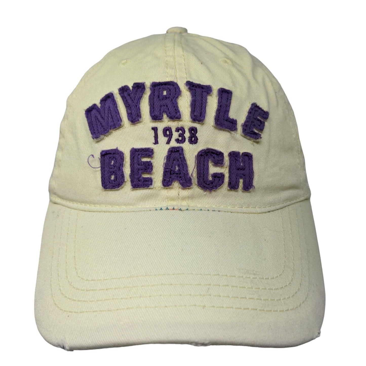 Myrtle Beach 1938 Slideback Hat Yellow OSFA Embroidered 777 Lucky Wings