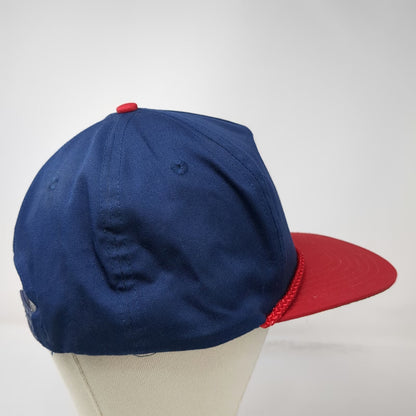 San Sun Trucker Hat Blue Red One Size GFI Q Logo Rope Snapback Green Underbrim