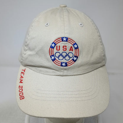 K-Products Baseball Cap Beige One Size Olympic USA Rings Team 2008 Hat