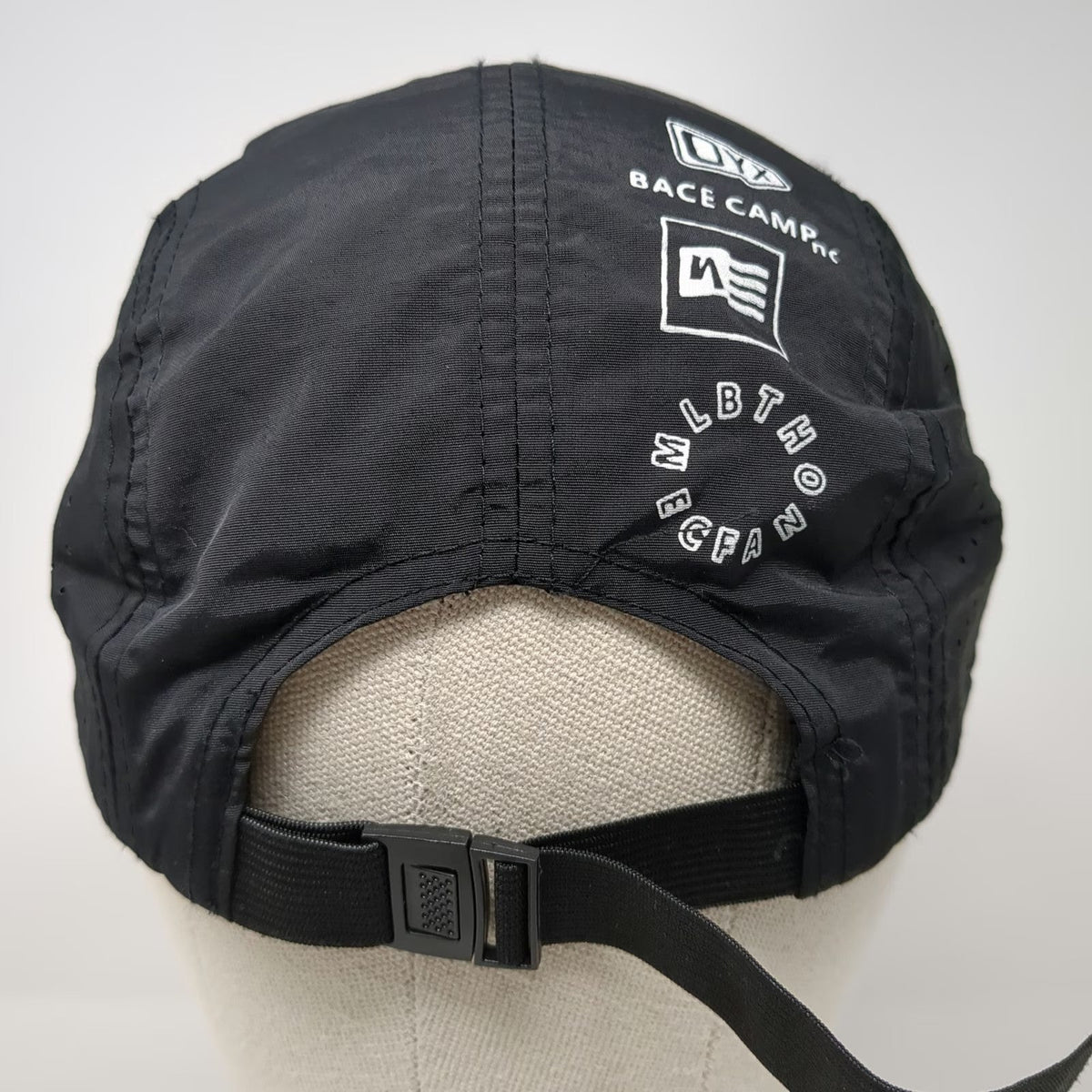 DYX Bace Camp 5 Panel Black Hat OSFM Perforated Performance Runner Adjustable