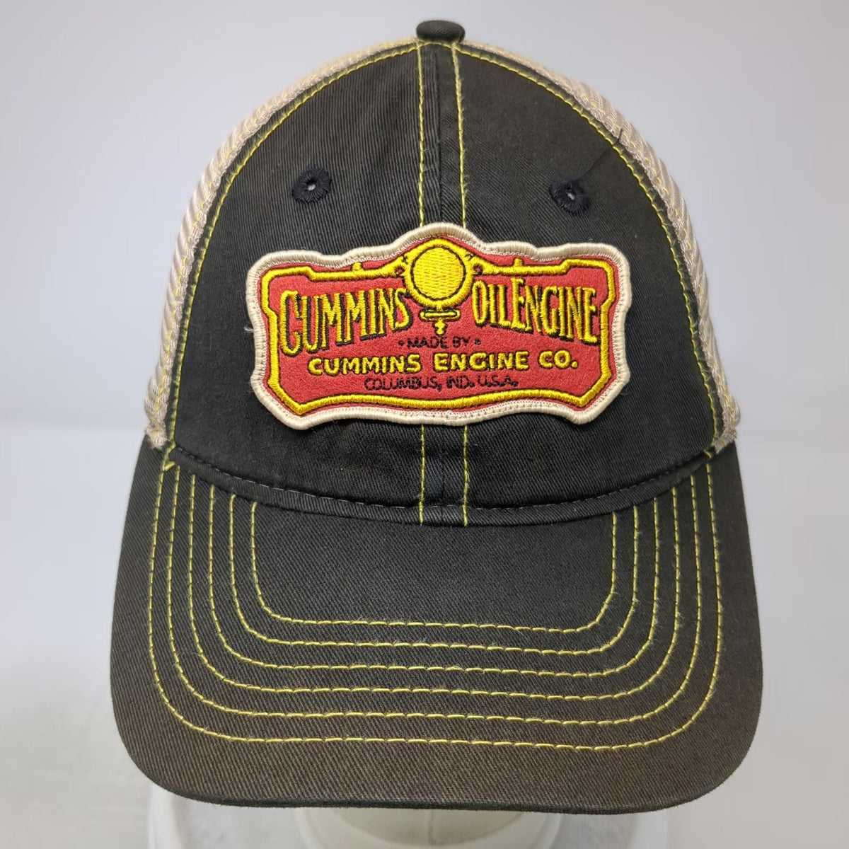 Power Gear Cummins Engine Co Black OSFM Baseball Cap Hat Mesh Strapback Patch