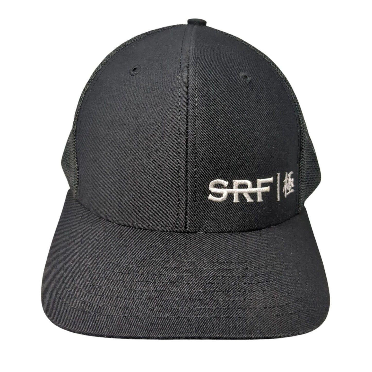 SRF Snapback Trucker Hat Black OS Adjustable Embroidered Mesh Back Richardson