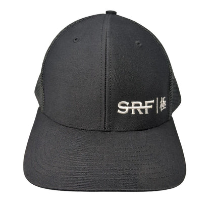SRF Snapback Trucker Hat Black OS Adjustable Embroidered Mesh Back Richardson