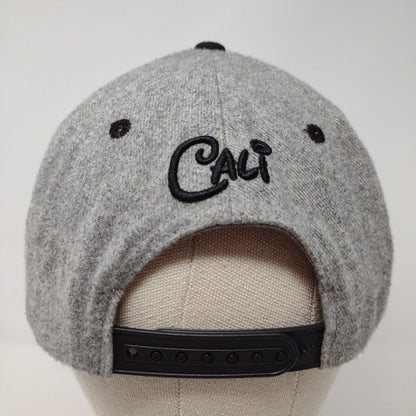 Cali Snapback Hat Gray OSFA Embroidered Colorblock Top Level 6 Panel