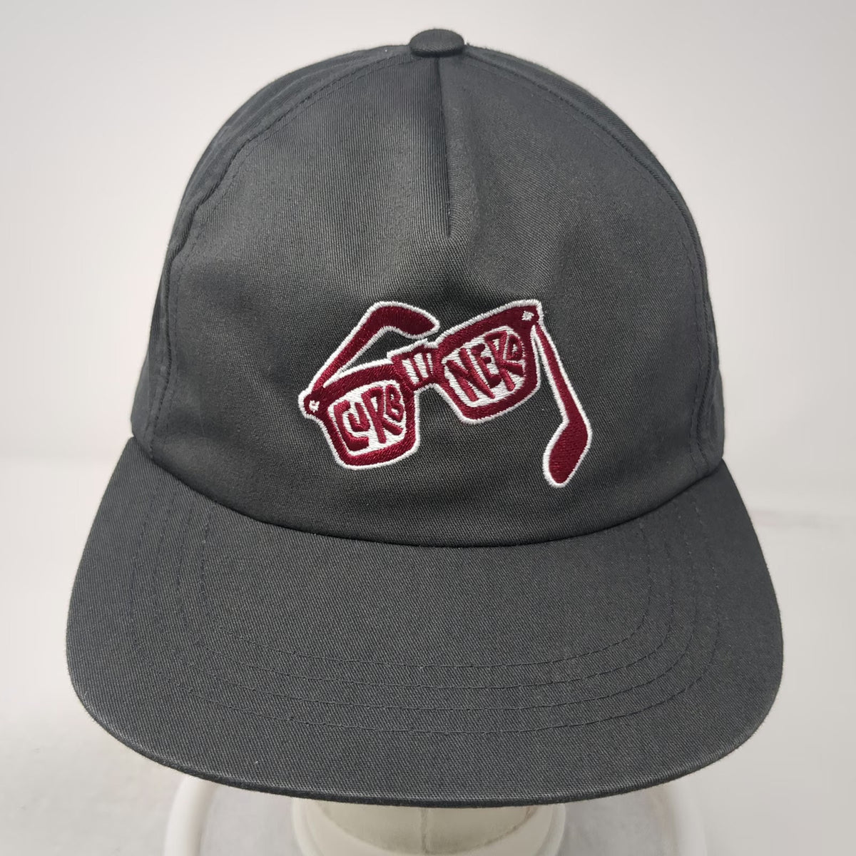 Yupoong 5 Panel Gray Snapback One Size Hat Lure Nerd Fishing Glasses Embroidery
