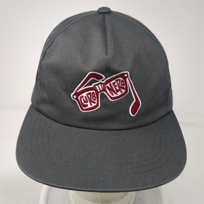 Yupoong 5 Panel Gray Snapback One Size Hat Lure Nerd Fishing Glasses Embroidery