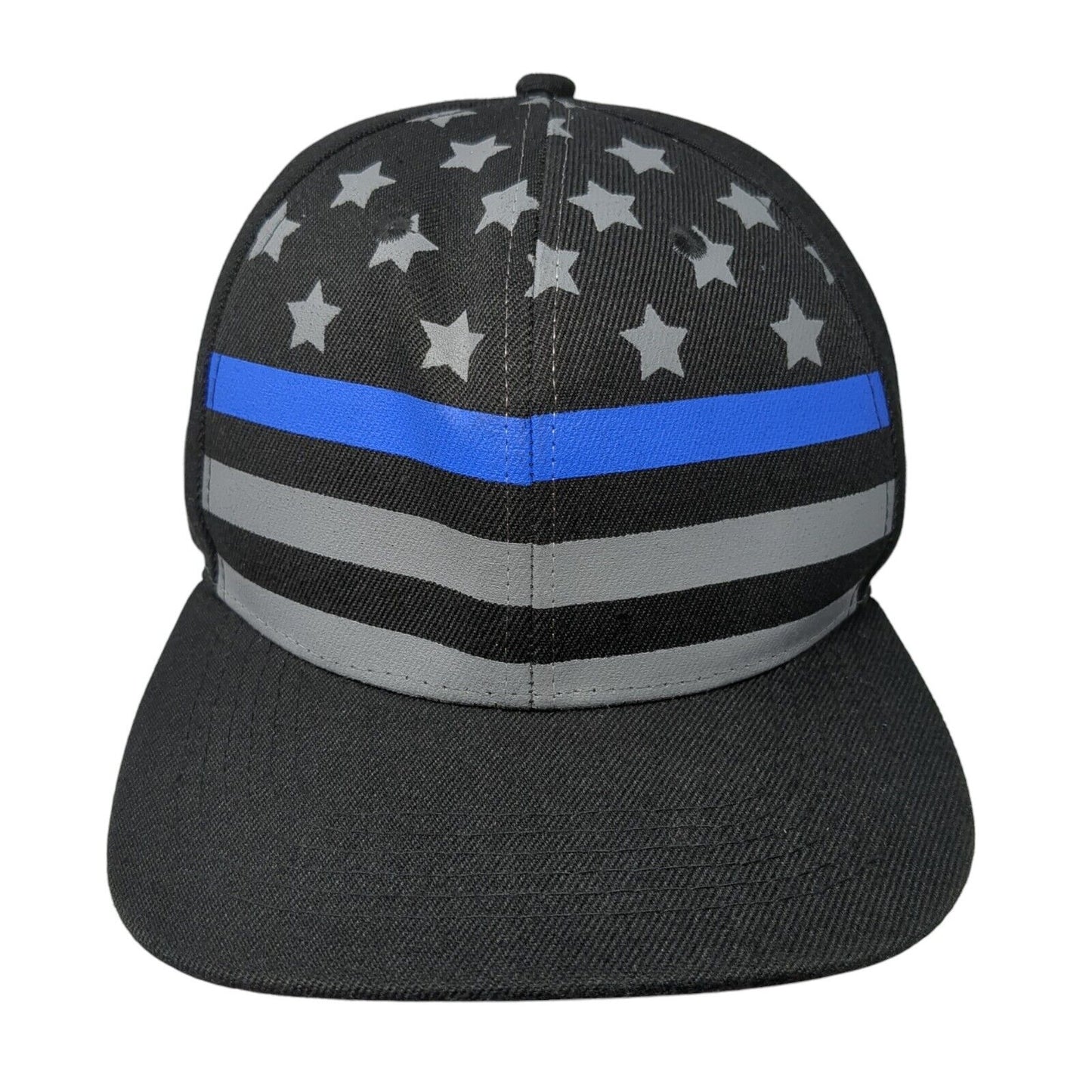 Sleefs Snapback Hat Black One Size Embroidered American Flag Adjustable
