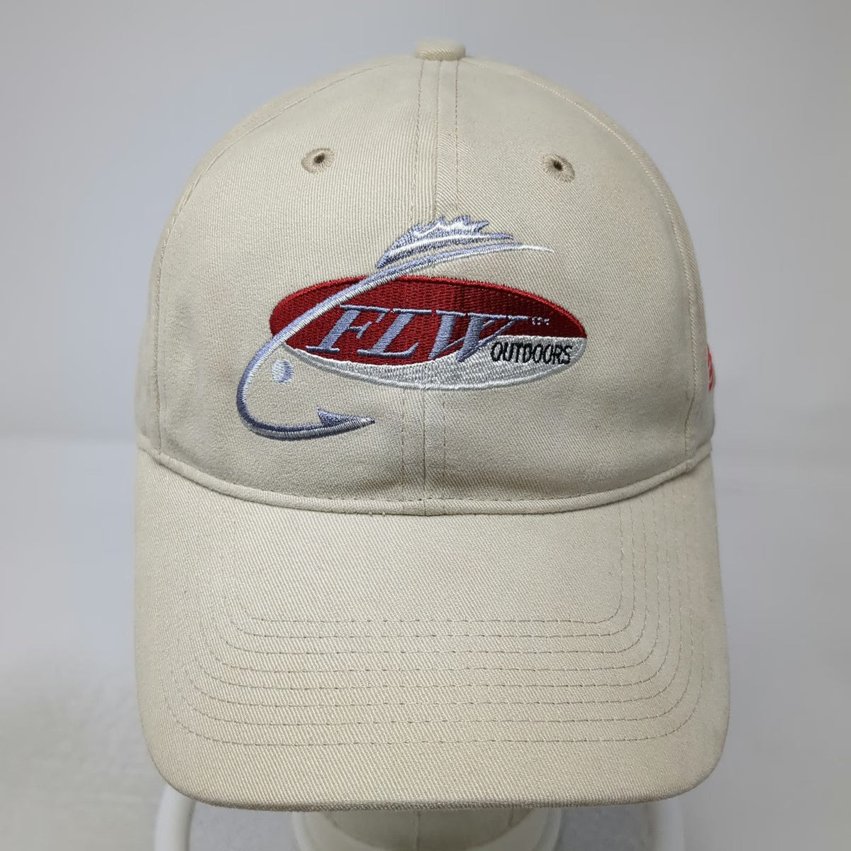 FLW Outdoors Fishing Hat Beige OSFM Baseball Cap American Flag Strapback Hook