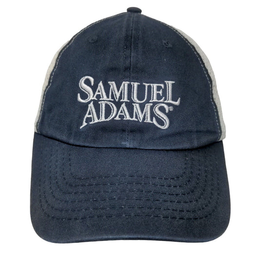 Samuel Adams Men's Strapback Mesh Back Hat Blue White Embroidered Logo Beer