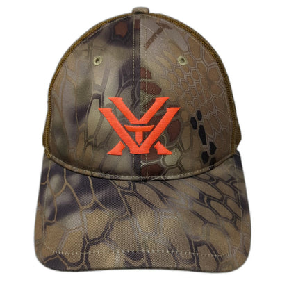 Vortex Trucker Hat Brown Orange One Size Camo Mesh Snapback Richardson Logo V