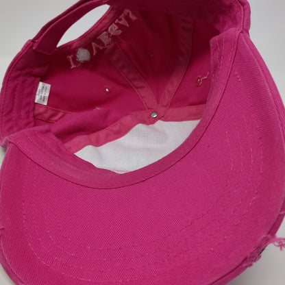 Baseball Cap Pink One Size Las Vegas Heart Distressed Rhinestone Strapback Hat
