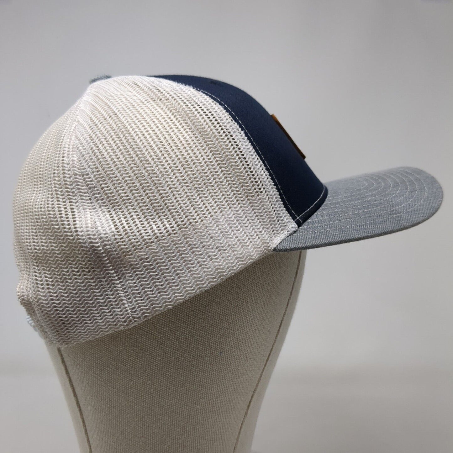 Richardson Snapback Mesh Back Trucker Hat Multi One Size Leather Patch