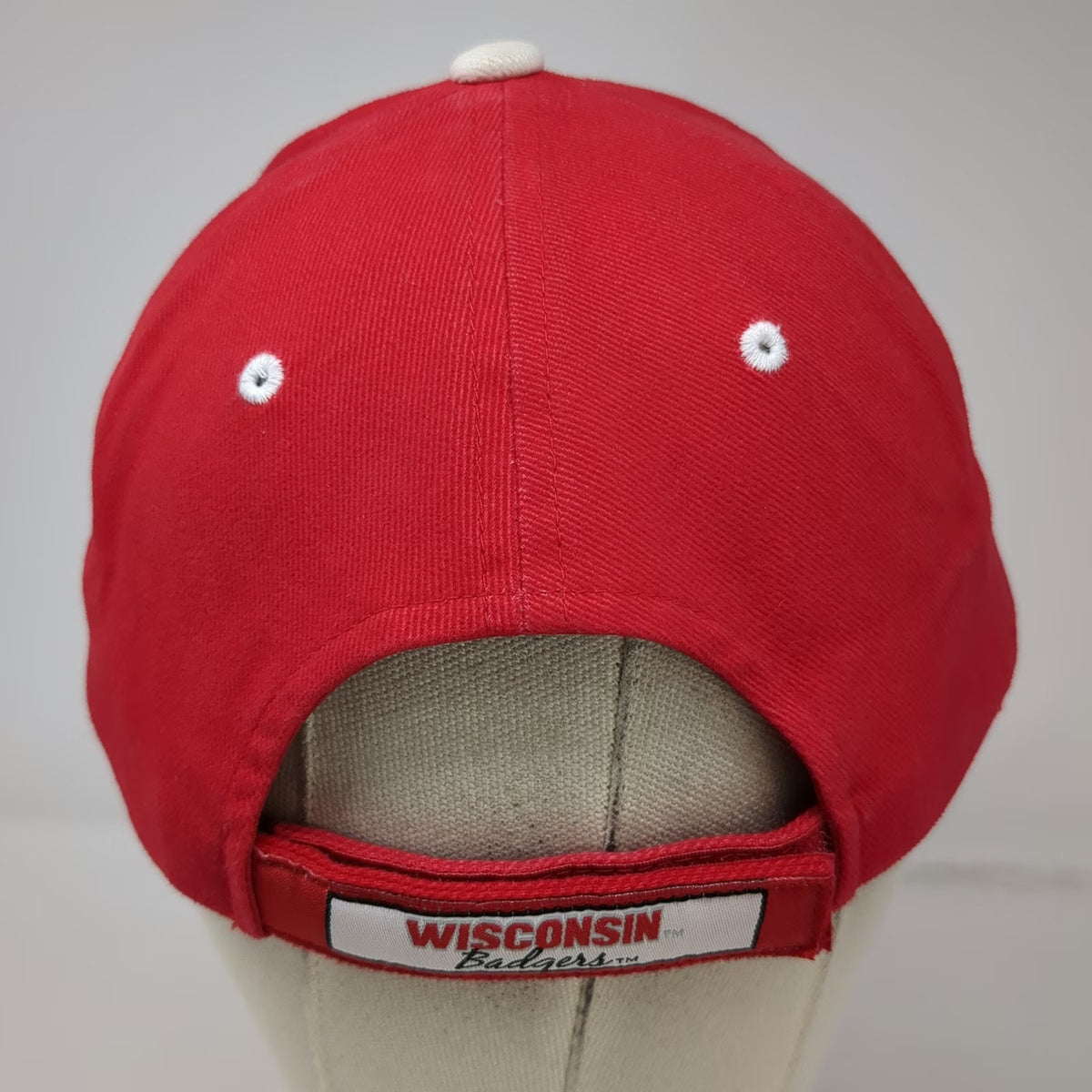 Wisconsin Badgers NCAA HMI Cap Red One Size White Black Strapback Embroidered