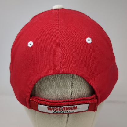 Wisconsin Badgers NCAA HMI Cap Red One Size White Black Strapback Embroidered