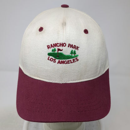 Cali Fame Baseball Cap White Red OS Rancho Park Los Angeles Golf Made in USA