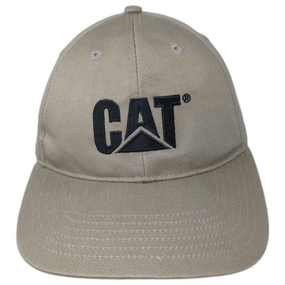 Caterpillar Baseball Cap Beige Black One Size Embroidered Logo Strapback Hat