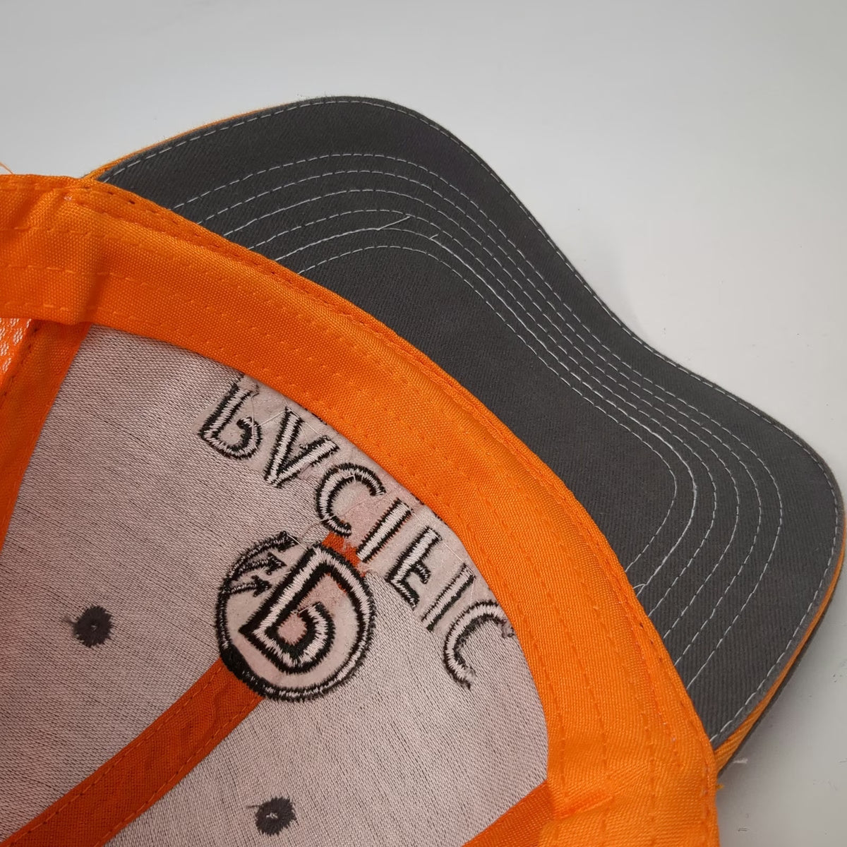 360 Apparel Baseball Cap Gray Orange One Size Mesh Pacific Steel Recycling hat