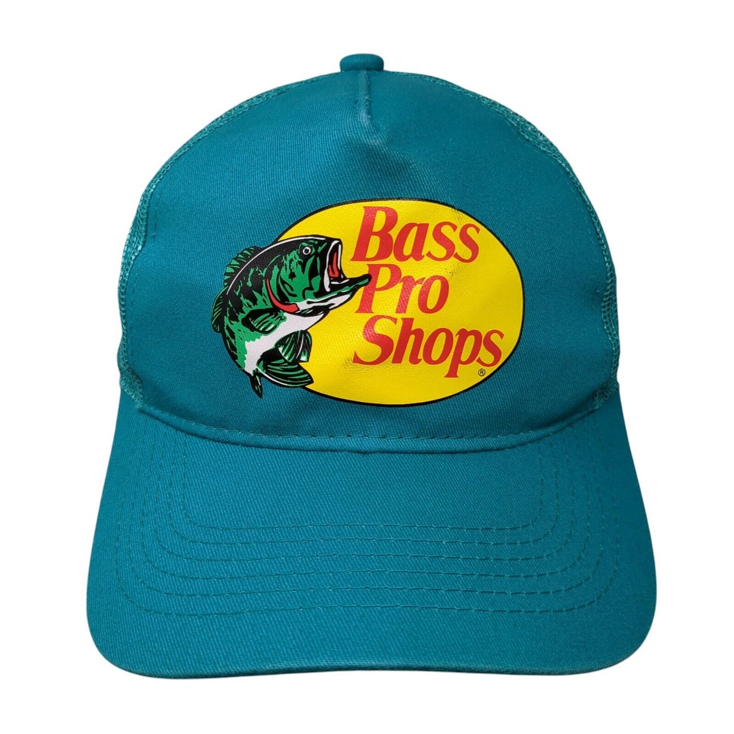 Bass Pro Shops Snapback Trucker Hat Blue OS Adjustable Mesh Back Gone Fishing