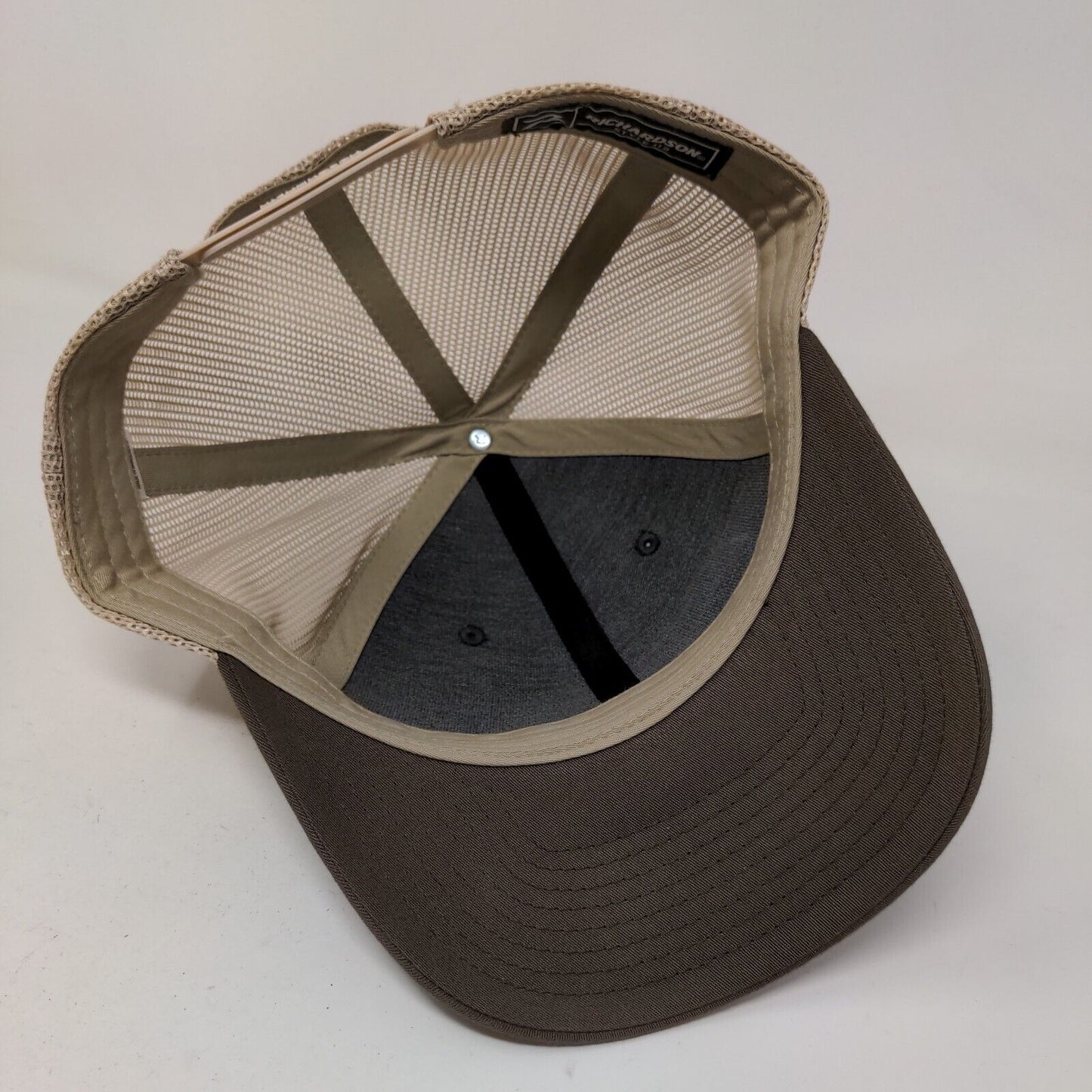 Richardson Men's Snapback Mesh Back Hat Brown Tan Adjustable Jordan Oaks Logo