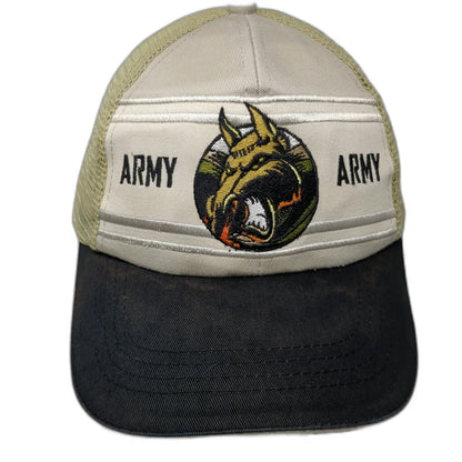 Best Trucker Hat Beige Black One Size Army Mule Knights Mesh USA Snapback