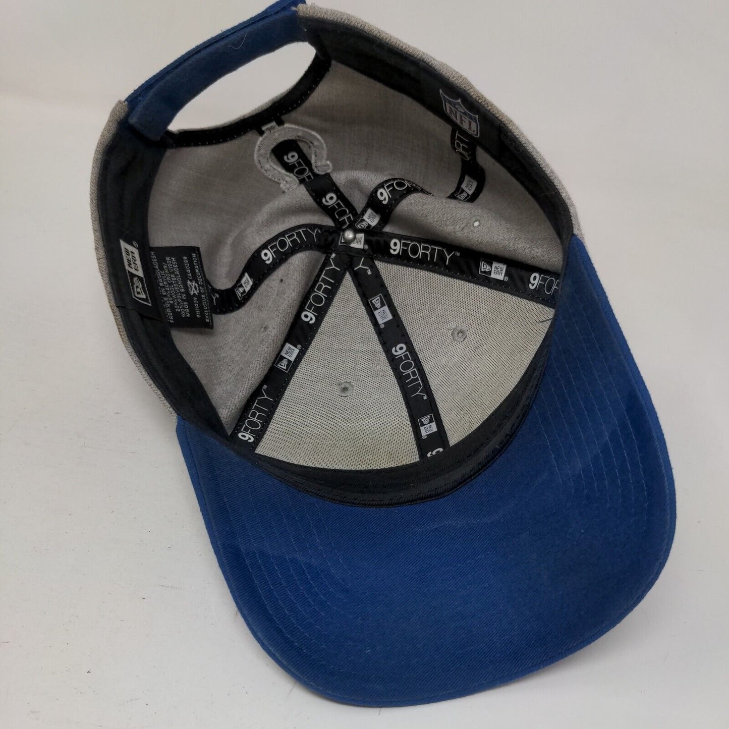 New Era Strapback Hat NFL Indianapolis Colts Embroidered Crown Royal Blue Gray