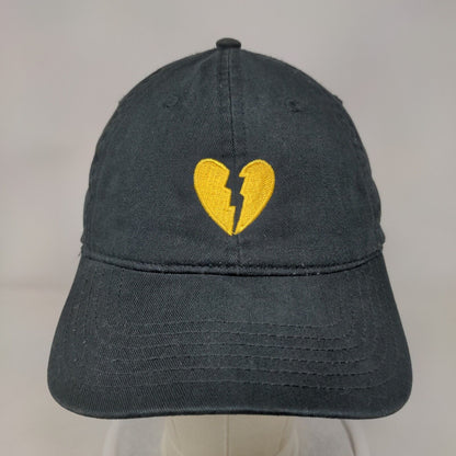 Broken Heart Slideback Hat Black OSFM Embroidered 6 Panel Riot Society
