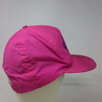 Camel Cigarettes 5 Panel Pink Blue Nylon Snapback Hat Embroidered Logo Vintage