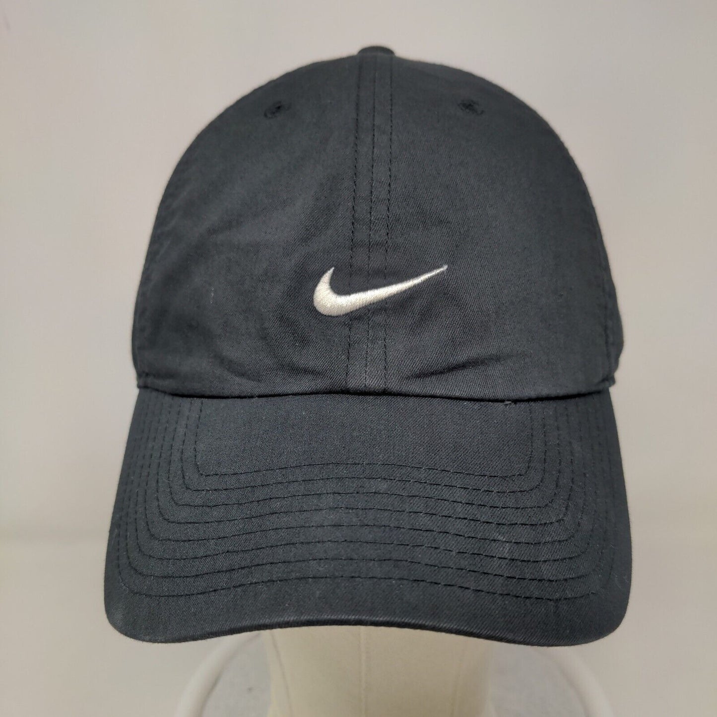 Nike Heritage 86 Dri Fit Men's Strapback Hat Black Embroidered Swoosh Logo