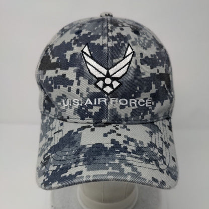 US Air Force Strapback Hat Camouflage OSFA Adjustable Embroidered 6 Panel