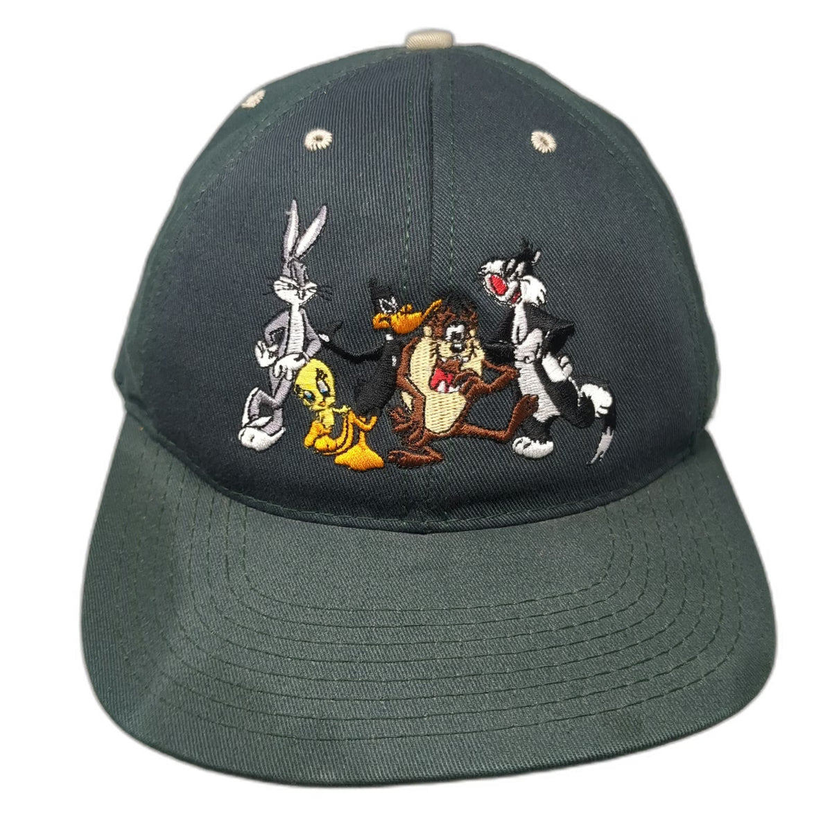 Acme Clothing Co Snapback Green Hat Looney Tunes Bugs Taz Sylvester USA Vintage