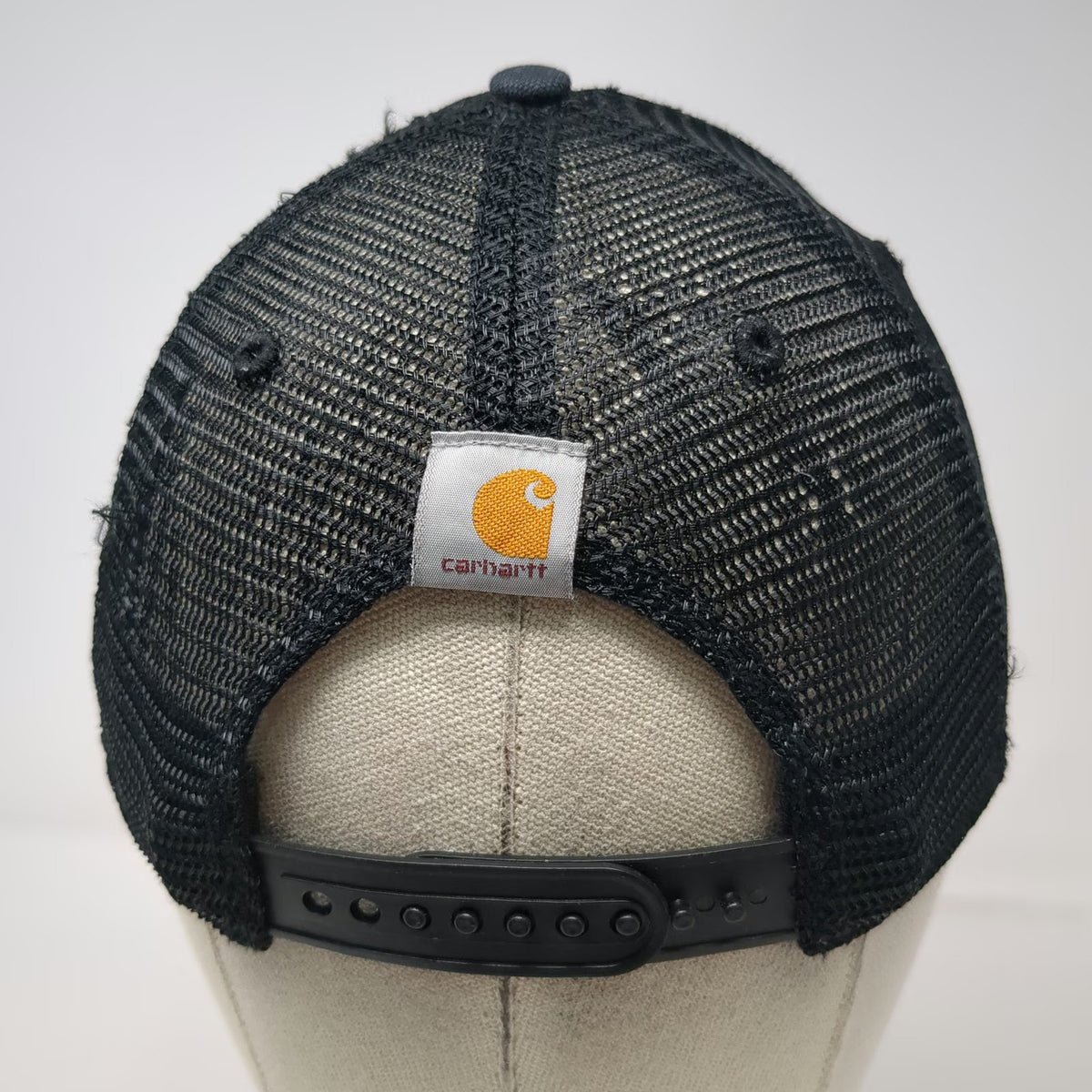 Carhartt Trucker Hat Black Gray One Size Mesh Back Snapback Embroidered Logo