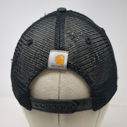 Carhartt Trucker Hat Black Gray One Size Mesh Back Snapback Embroidered Logo