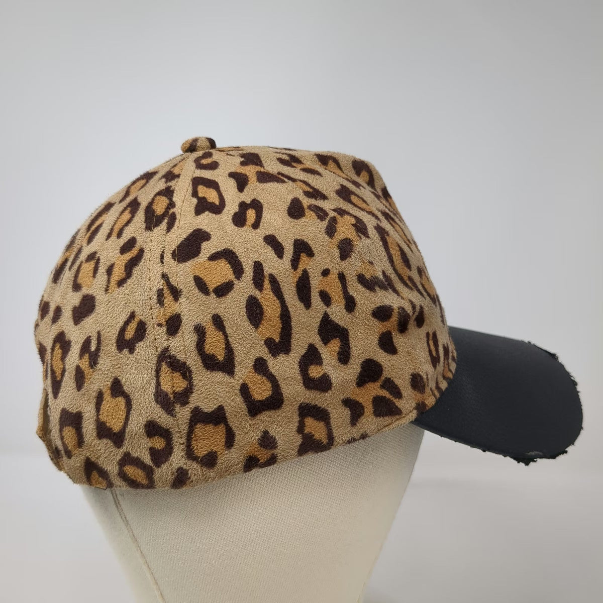 ABG Accessories 5 Panel Brown Black One Size Leopard Print Faux Leather Hat