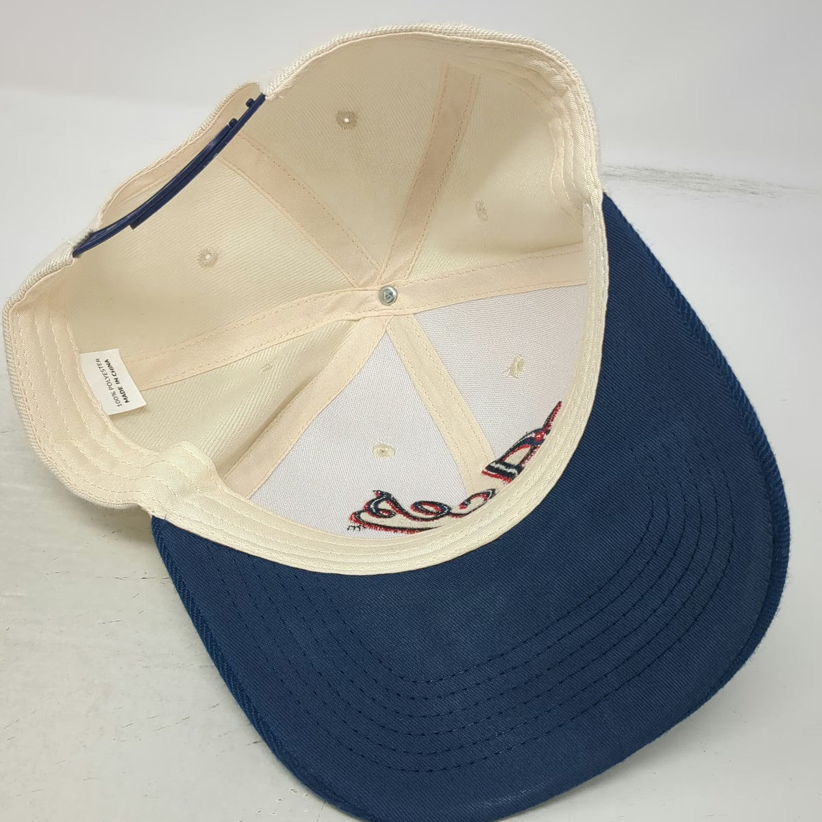 Reno Aces Snapback Hat White Blue Red One Size Script Logo Structured Polyester