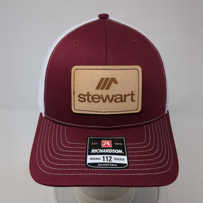 Stewart Patch Snapback Trucker Hat Red One Size Mesh Back Adjustable