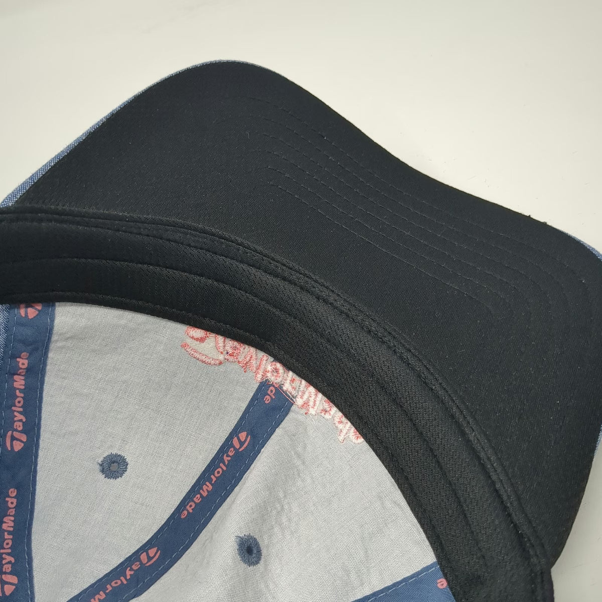 TaylorMade Baseball Cap Blue Pink One Size Cotton Chambray Logo Slideback Hat