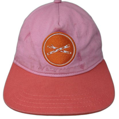 Pukka 5 Panel Pink Hat One Size Treefort Music Festival Leather Strapback Cotton