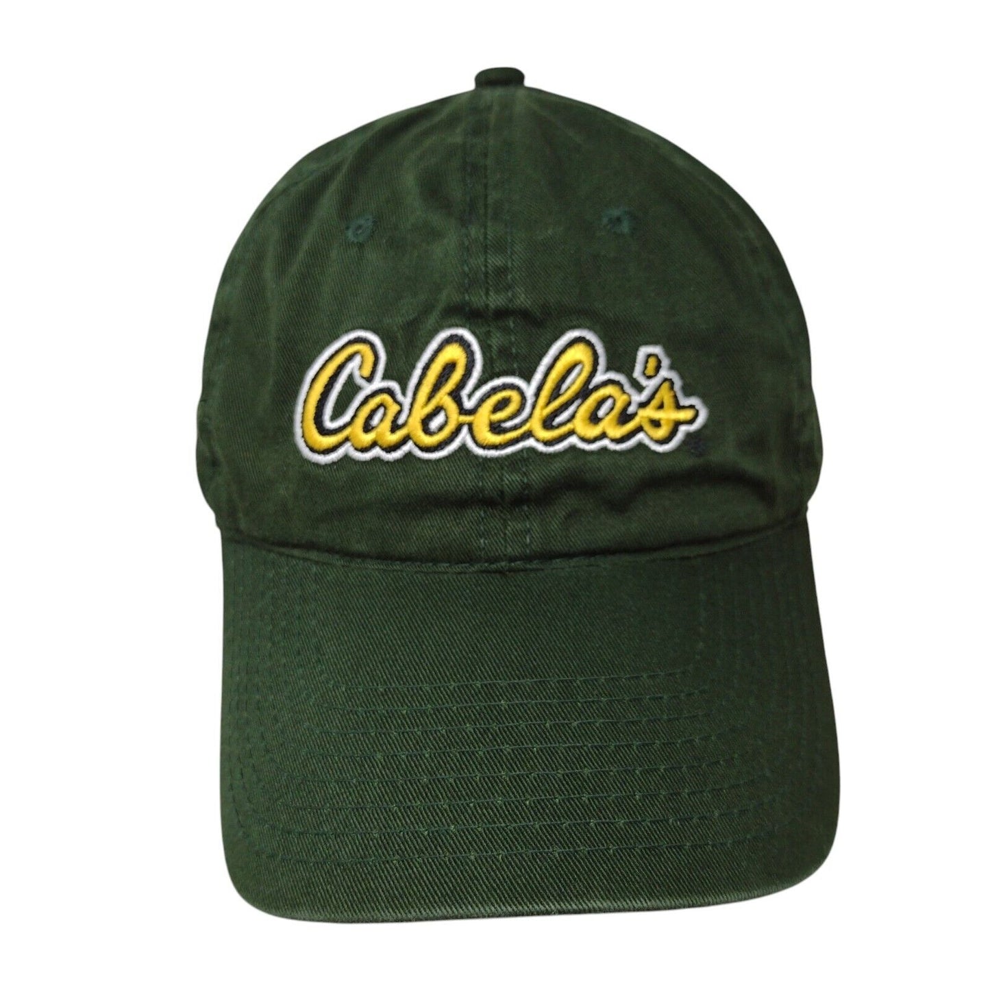 Cabela's Slideback Hat Green OSFM Adjustable Embroidered Vented Holes 6 Panel