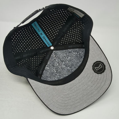 Melin 5 Panel Black Hat L Camo Mesh Snapback Perforated Odyssey Hydro Tech Cap