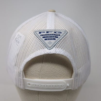 Columbia PFG USA Fish Flag Snapback Trucker Hat Tan One Size Mesh Back