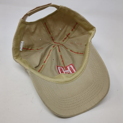 Hornady Strapback Hat Tan OSFA Adjustable Embroidered Vented Holes 6 Panel