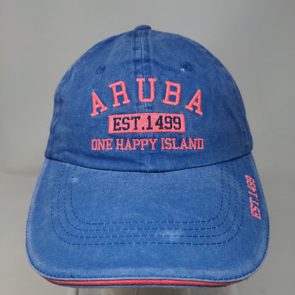 Aruba One Happy Island Strapback Hat Blue One Size Embroidered Est. 1499