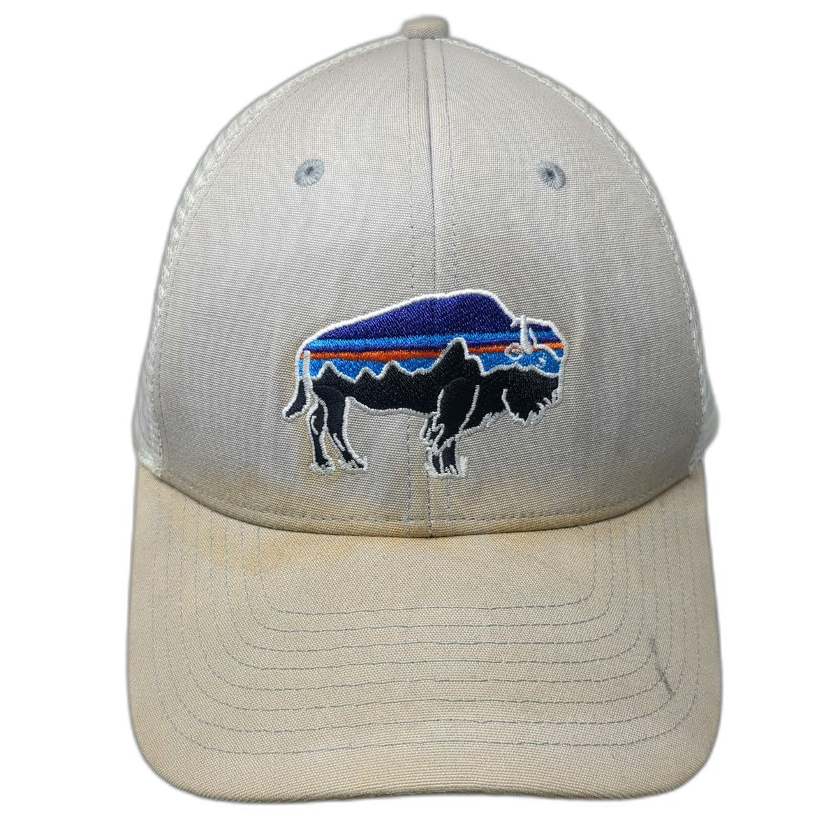 Patagonia Trucker Hat Gray One Size Mesh Back Buffalo Mountain Logo Snapback