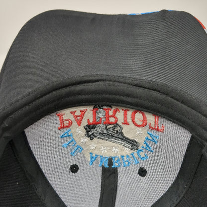 Black Baseball Cap One Size Patriot Gun Ready To Defend Flag Brim Strapback Hat