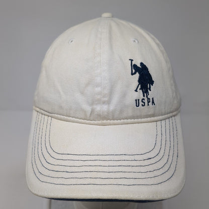 U.S. Polo Assn. Slideback Hat White Cream One Size Adjustable Embroidered