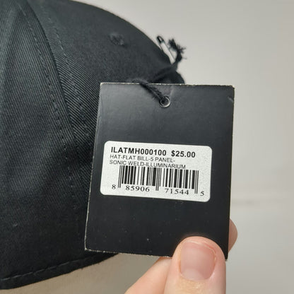Illuminarium 5 Panel Black Hat Flat Bill Sonic Weld Snapback Rainbow W/Tags